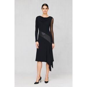 DVF Diane Von Furstenberg Black Asymmetrical Midi Dress   Women's Size 2